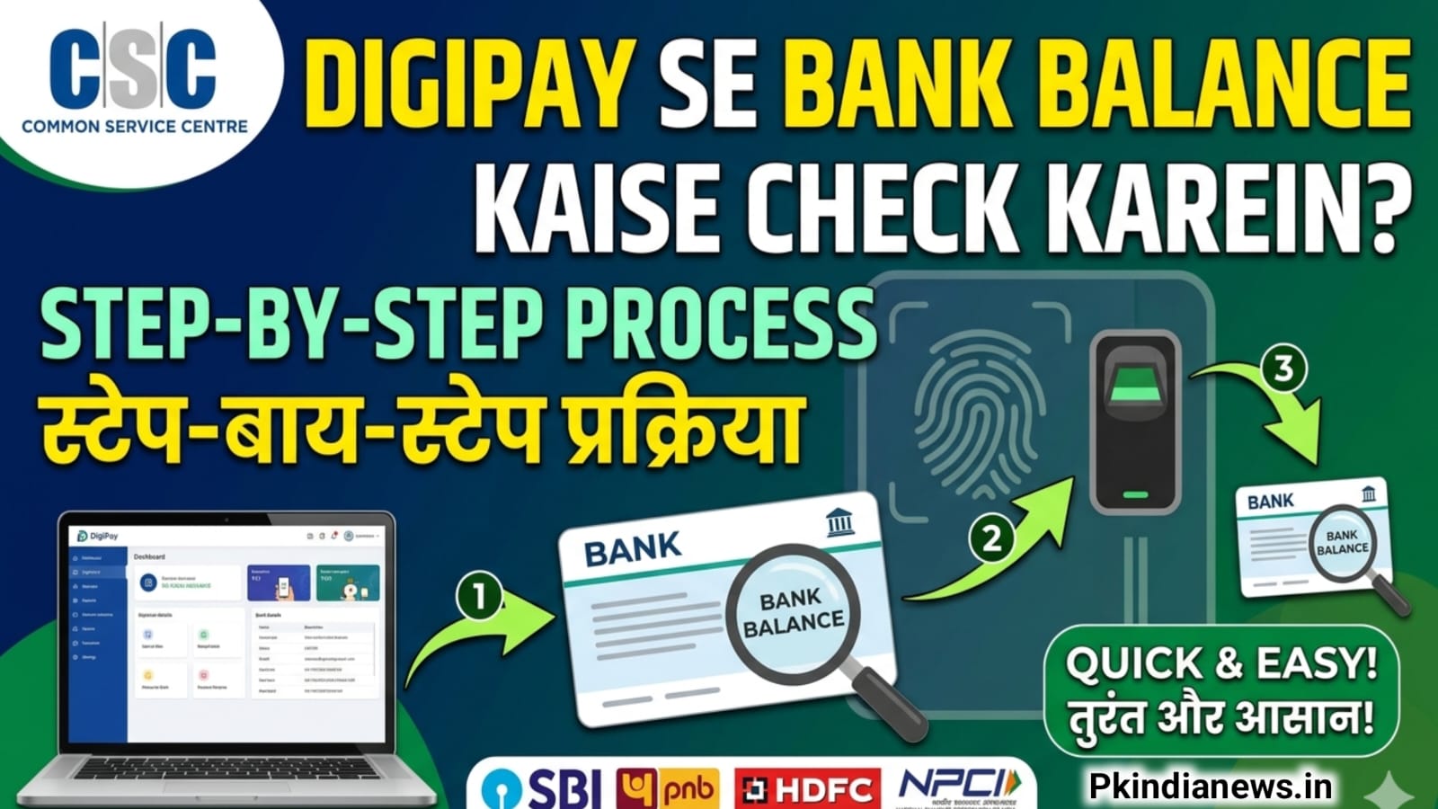 Csc Digipay se bank Balance check | Digipay Aadhar card se bank balance check 2 csc digipay